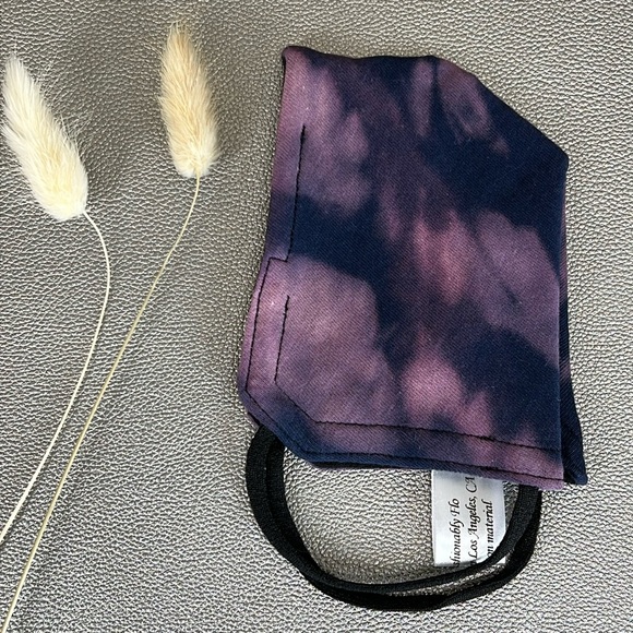 Purple bleach dyed custom 3 layer reversible face mask - Picture 5 of 13